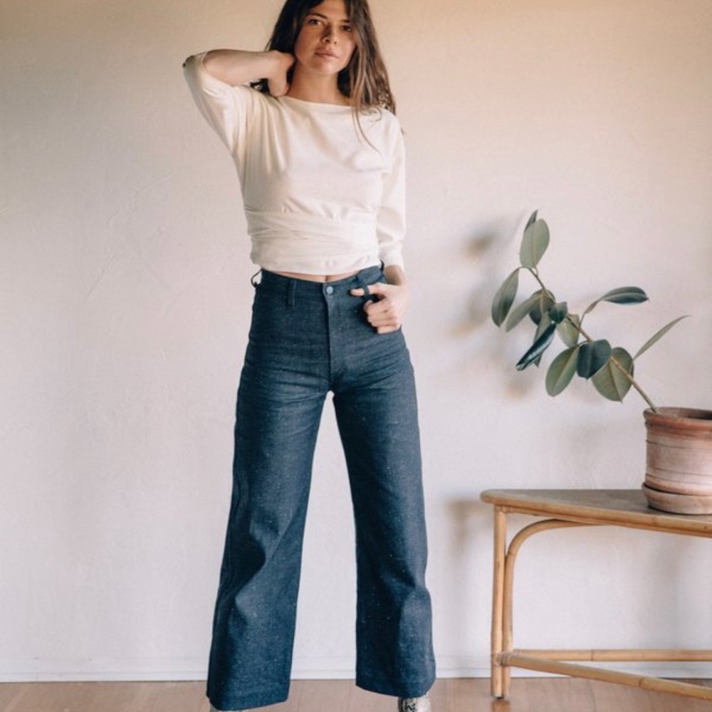 Ozma Wide Leg Jeans in Deadstock Denim